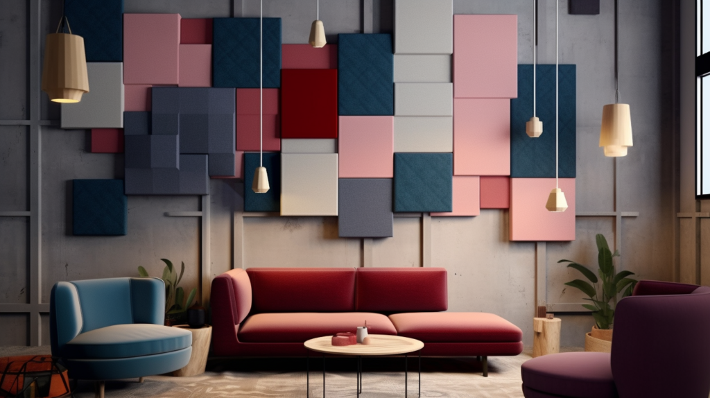 Enhancing soundproofing while saving money: The image illustrates tips for finding the best deals on acoustic panels, highlighting our flat acoustic panels with their luxurious polyester-felt texture. It emphasizes the importance of balancing savings and style in soundproofing projects.
