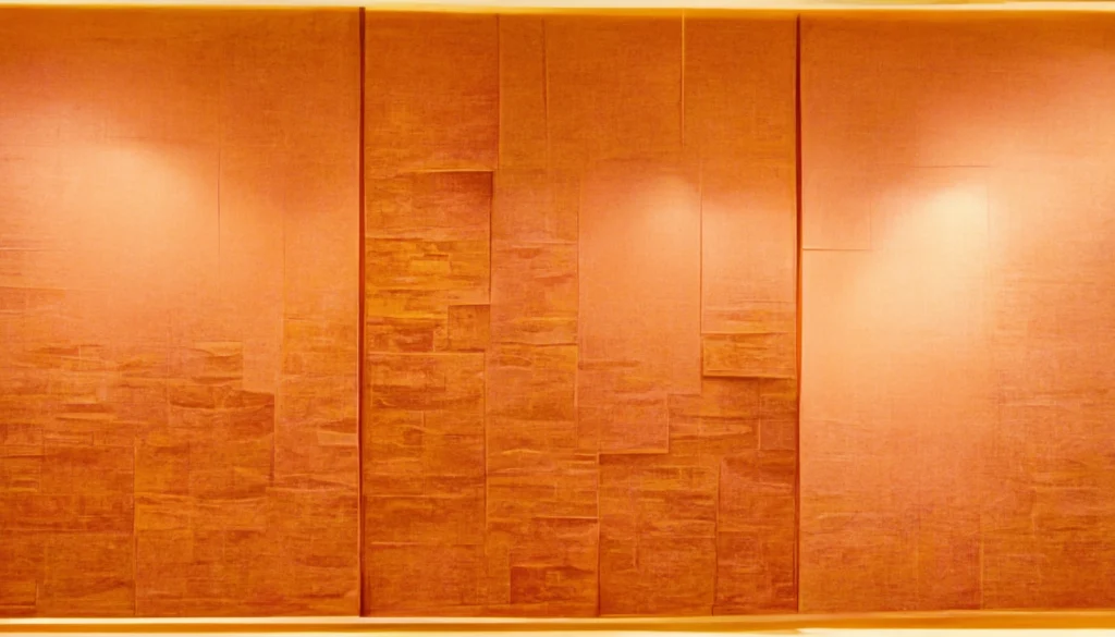 An image showcasing a room with polyester acoustic panels installed on the walls. The panels come in a variety of colors and designs, emphasizing their fire-resistant and acoustic-absorbing qualities. The image illustrates the aesthetic appeal, versatility, and safety benefits of these panels.

