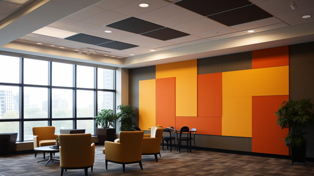 This visual guide showcases alternative decorative approaches to seamlessly integrate acoustic panels into room aesthetics. Images illustrate strategic placement of panels among focal points, symmetrical gridding on walls or ceilings, and framing with trim boards or architectural moldings. Applying color to surrounding walls or ceilings enhances the custom backdrop, while matching panel mounting hardware to wall paint colors ensures a polished appearance. For those avoiding vibrant panel colors, accent uplighting or downlighting strategically positioned on panels creates visual interest without the need for permanent pigment changes. These approaches help acoustic treatments blend harmoniously into existing room layouts while maintaining their functionality