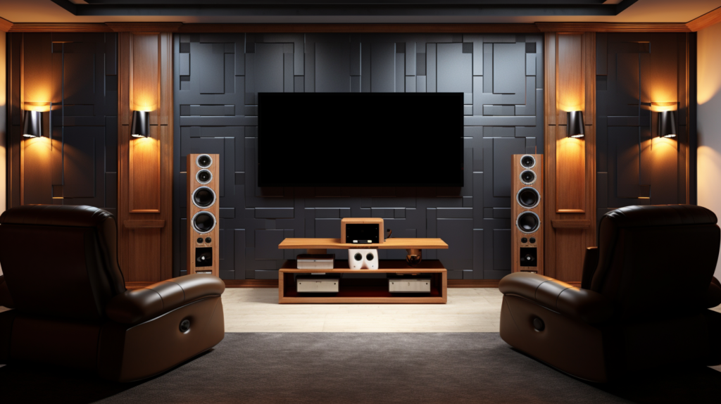 A home theater enthusiast elevates their cinematic space to new heights by going beyond soundproofing and embracing acoustic treatment. The transformative process involves strategically placing bass traps, absorptive panels, and diffusers, refining the sound environment within the room. Bass traps address resonance buildup in corners, ensuring precise and balanced representation of deep frequencies. Broadband absorbers work diligently to reduce overall reverb and eliminate muddy reverberation caused by parallel hard surfaces. The inclusion of diffusers disperses sound seamlessly, preventing distinct echoes and enhancing the immersive experience. With the perfect blend of sound isolation and controlled sound through acoustic treatment, the enthusiast achieves the pinnacle of the ultimate home cinema experience, where audio clarity and immersion reach unparalleled heights.