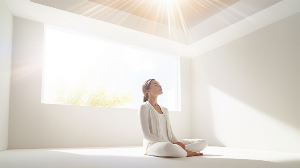 As the room basks in the gentle light of a soundproof skylight, a person enjoys a moment of serene solitude. The image encapsulates the post-soundproofing bliss – an environment free from external noise, where focus is undisturbed, relaxation is heightened, and sleep is uninterrupted. This visual celebration marks the culmination of the skylight soundproofing journey, where the benefits unfold in a continuous symphony of comfort and delight