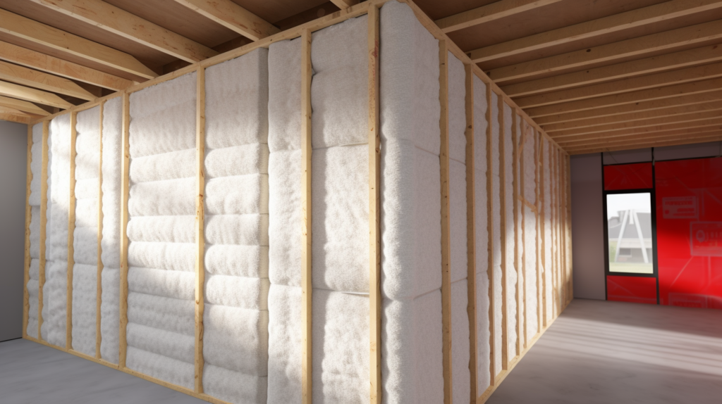 An immersive image series captures the meticulous process of enhancing soundproofing within a workshop. Skilled hands fill wall and ceiling cavities with sound-absorbing insulation, emphasizing the dedication to reducing airborne sound transmission. Another shot showcases the addition of a second layer of drywall with staggered seams, acoustic sealant, and sound isolation clips, highlighting the effective increase in soundproofing.

