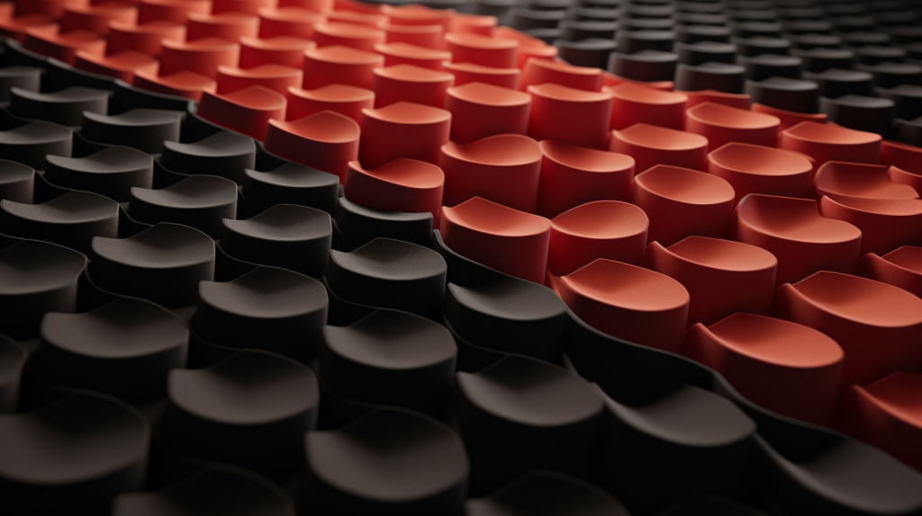 An illustrative image providing insights into the materials commonly used in acoustic foam. The image features the cellular structure of polyurethane foam, the primary material in most acoustic foam panels, highlighting its flexibility and sound-absorbing properties.