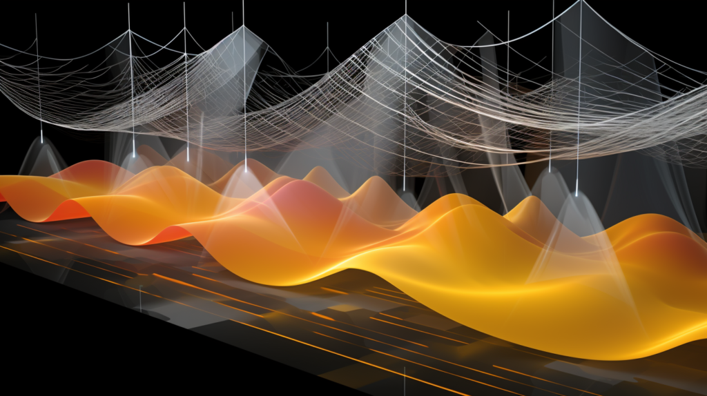An illustrative representation captures the intricate dance of physics and materials science in soundproofing. The image symbolizes crafting an auditory environment with crisp and clear sounds versus muted or absent unwanted noise. Sound waves, depicted as energy in motion, are manipulated through blocking, reflecting, absorbing, or diffusing. The two primary facets of soundproofing, sound absorption and sound insulation, are visually represented. Absorptive materials clean up sound within a space, while sound insulation creates a barrier to maintain auditory independence between spaces. The image conveys the interconnected yet distinct approaches required for effective soundproofing