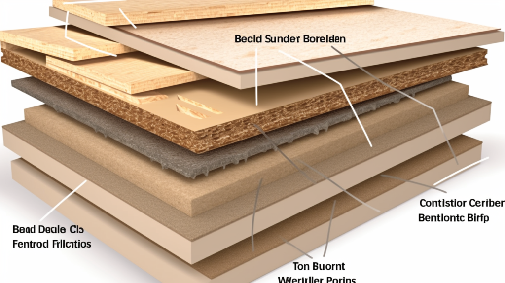 Picture a visual representation of the sophisticated methods employed in soundproofing hotel room floors, creating a haven of quietude for guests. Imagine a cross-section view of a hotel floor, showcasing the multi-tiered approach to mitigate noise transfer. Visualize the strategic use of acoustic underlayment, such as cork, foam, or felt, seamlessly integrated beneath various flooring types. Envision floating floors over soundproofing mats, isolating the floor from the subfloor with resilient layers of rubber, foam, or cork