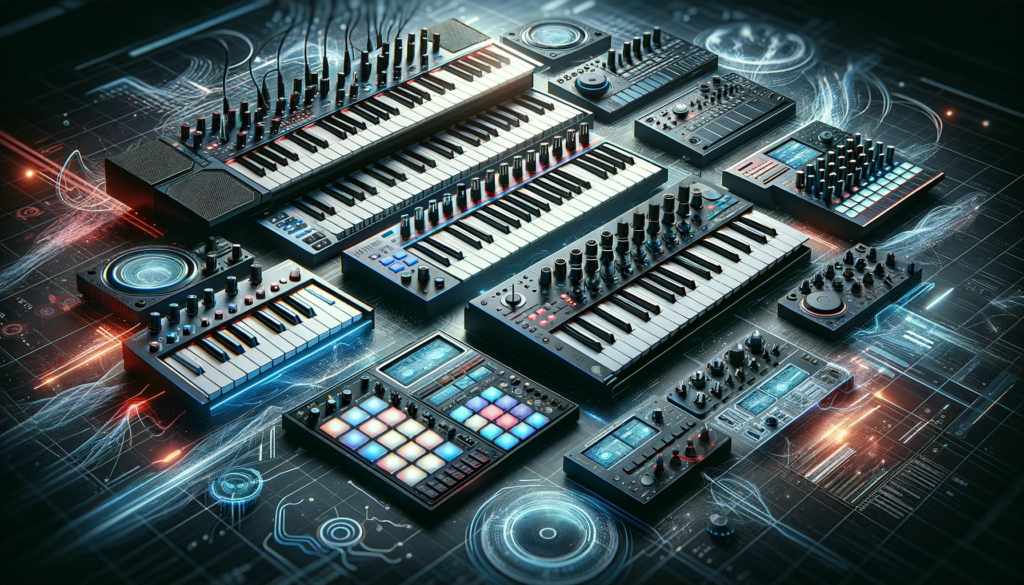 Top 10 Best MIDI Keyboard Controller For 2024 Burton S Blog   DALL·E 2024 01 16 12.59.37 An Impactful And Modern Hero Image For A Blog Titled Top 10 Best MIDI Keyboard Controller For Music Production In 2024. The Image Should Showcase A  1024x585 