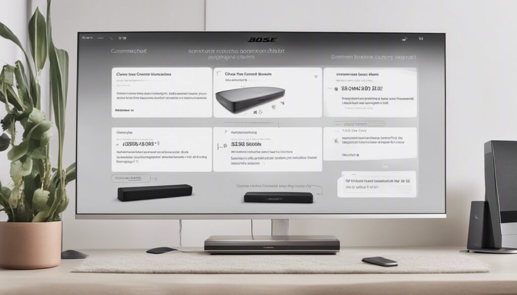 A user reaching out to Bose customer support for assistance in identifying their soundbar model. The image captures the communication process, highlighting the importance of providing detailed descriptions and images for accurate identification. This visual guide aligns with the steps outlined in the blog, offering users a direct and reliable avenue for resolving their Bose soundbar model mystery."

Feel free to adjust the prompt based on specific details or visual elements you'd like to emphasize in your blog content
