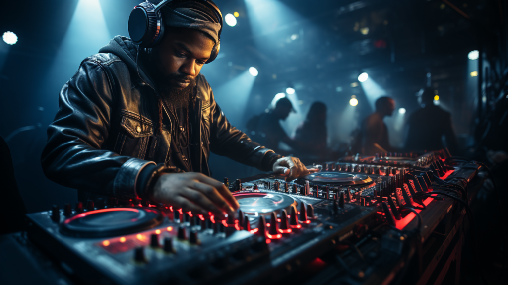 A hands-on shot of a DJ effortlessly connecting a high-tech controller to a computer using a USB cable. The seamless integration is evident as the cable clicks into place, symbolizing the start of a musical journey. The image captures the simplicity of the connection process and the anticipation of launching the DJ software for further configuration. The well-lit setup showcases the professionalism and precision involved in setting up the equipment for an immersive DJ experience.




