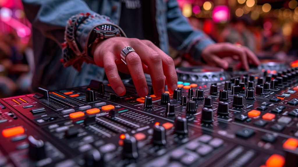As the DJ controller landscape unfolds, a spectrum of price tags ranging from $200 to $1,000+ paints a visual representation of budget considerations. In this image, a DJ carefully assesses their financial range, setting the stage for an informed decision-making process. The fluctuating lights symbolize the diverse options available, urging enthusiasts to embark on their journey with a clear budgetary path, ensuring that every beat resonates within financial harmony