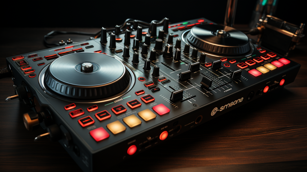 Embark on a visual exploration of DJ controller options for your MacBook Pro. The collage features the Pioneer DDJ-SB3, Numark Mixtrack Pro 3, and Traktor Kontrol S2 MK3, each with its distinctive features. Whether you're an aspiring DJ or a seasoned professional, find the perfect balance of channels, effects controls, and integration with your preferred DJ software. Choose your ideal companion and elevate your mixing experience effortlessly