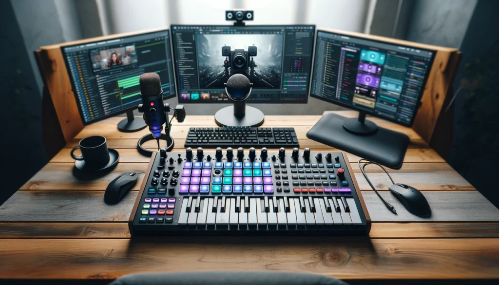 Modern streaming setup with a MIDI controller as a customized stream deck