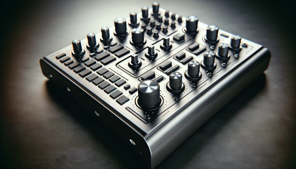 Highlights the durable construction of an expensive MIDI controller, focusing on the quality of materials used. 

