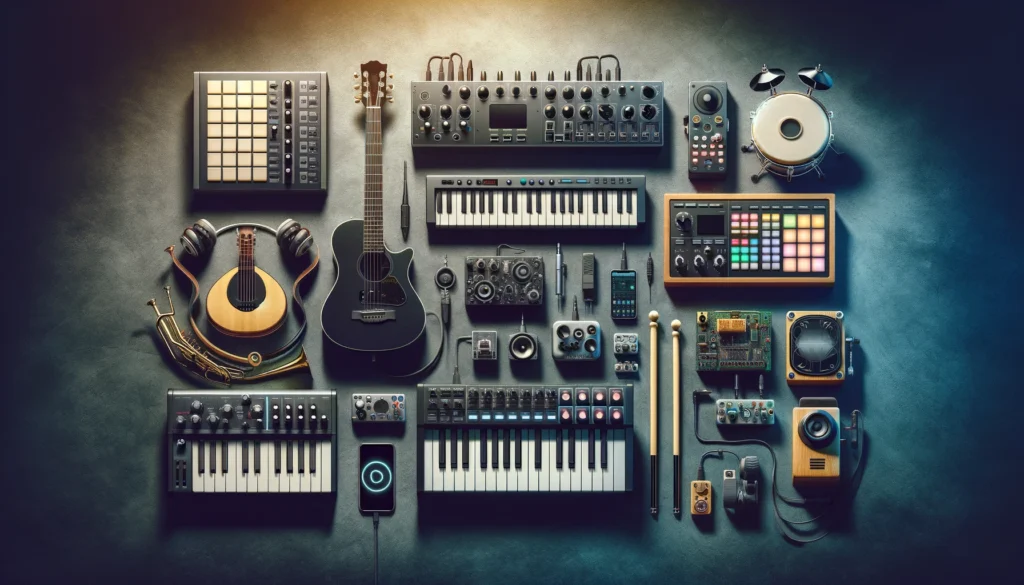 Diverse instruments and devices showcased as MIDI controllers