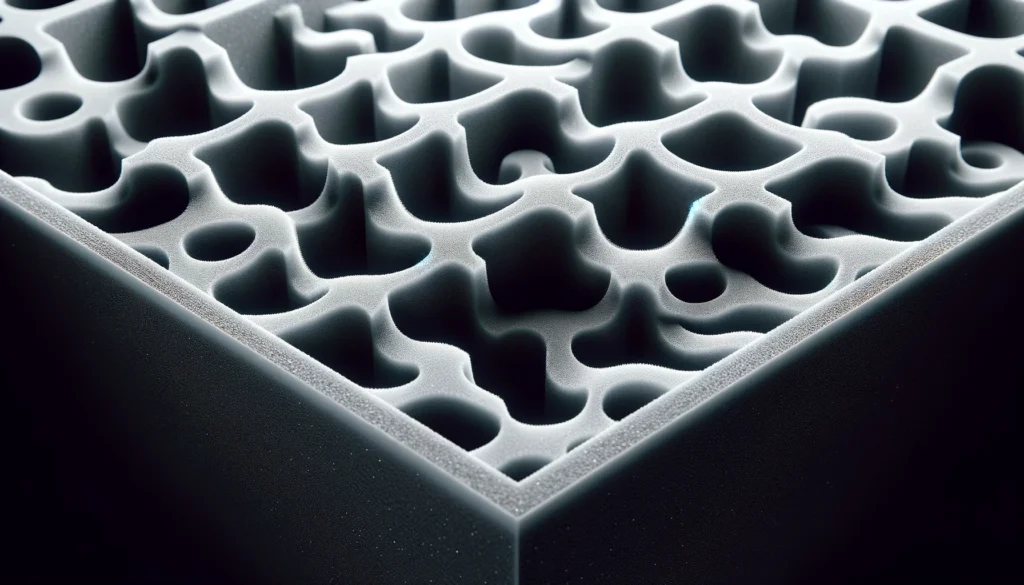 Close-up of acoustic foam panel designed to absorb sound and reduce echo