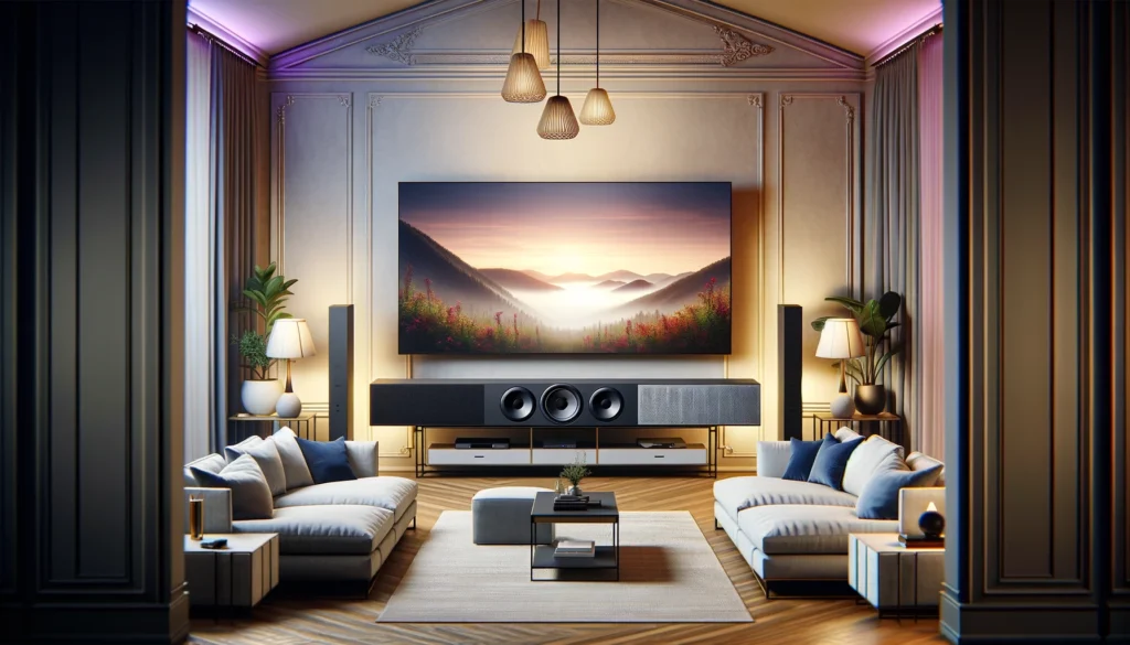 Stylish living room with two TV setups, showcasing the importance of matching soundbar size to TV and room aesthetics.