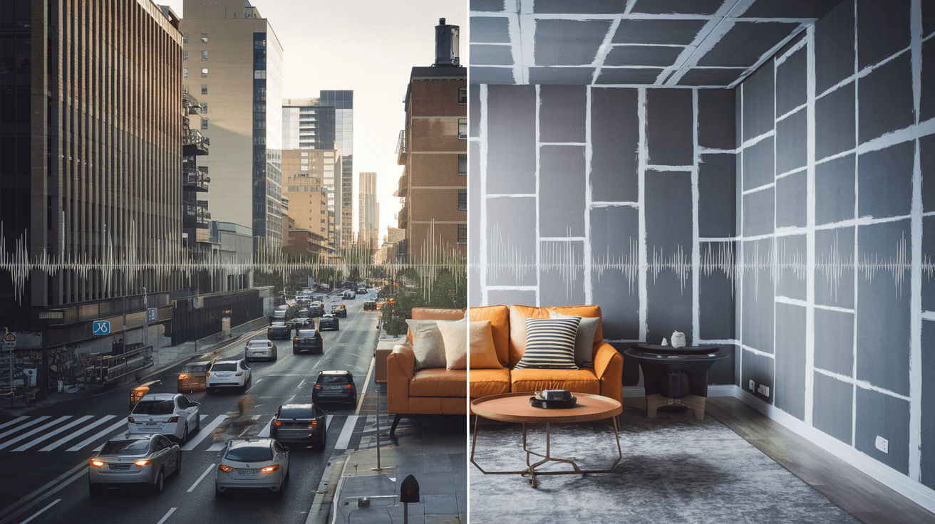 Does soundproofing work? Before and after noise reduction in a city apartment.