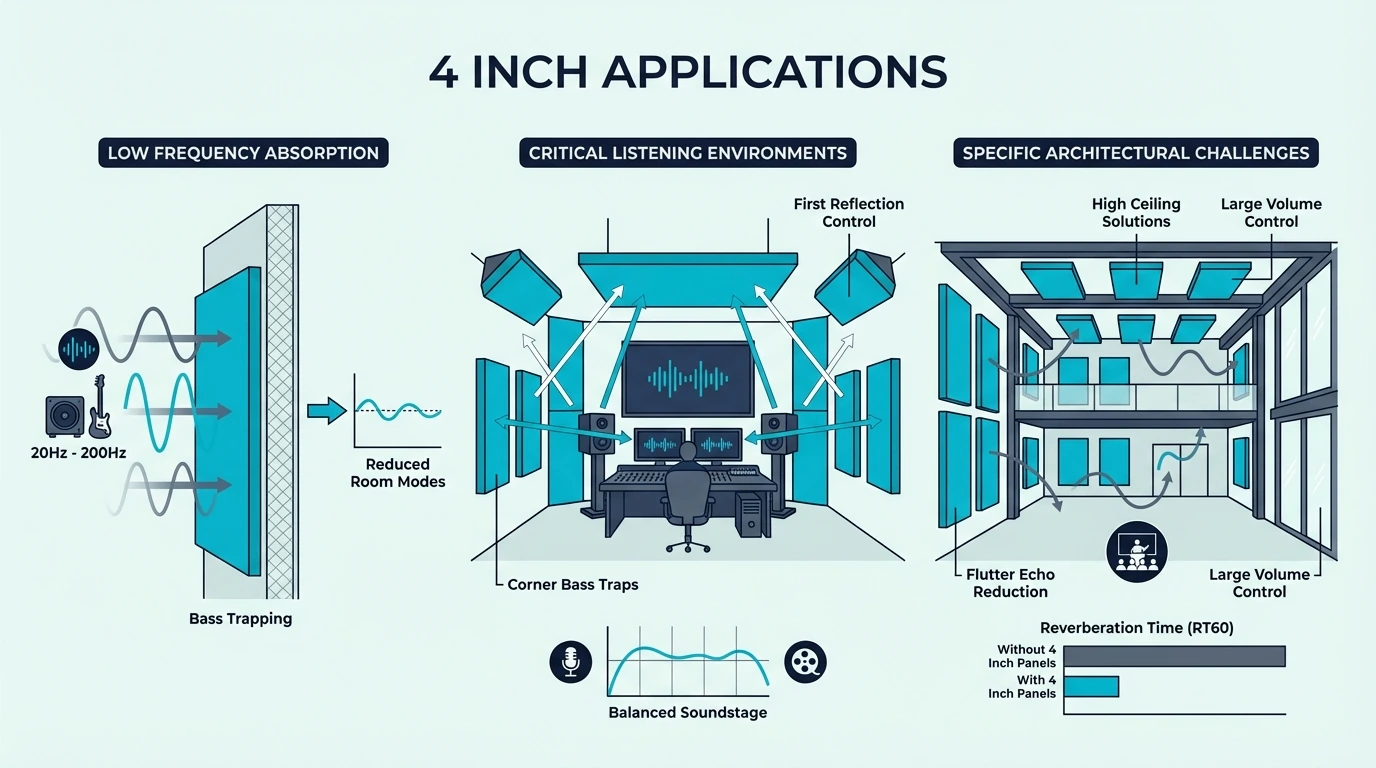 Applications where 4-inch acoustic panels make sense