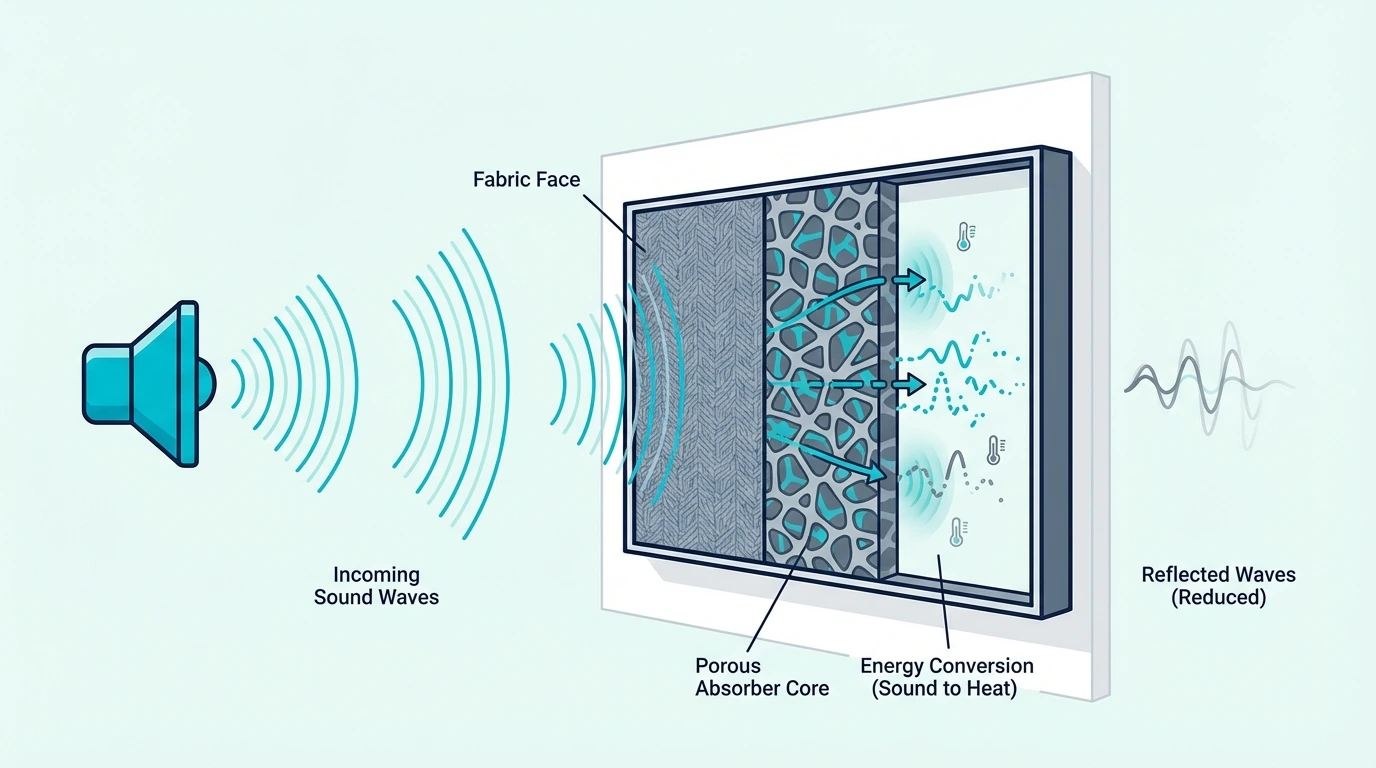 Diagram explaining acoustic panel absorption performance
