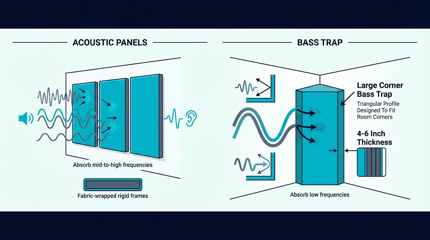 Acoustic Panels vs Bass Traps: What is the Difference?