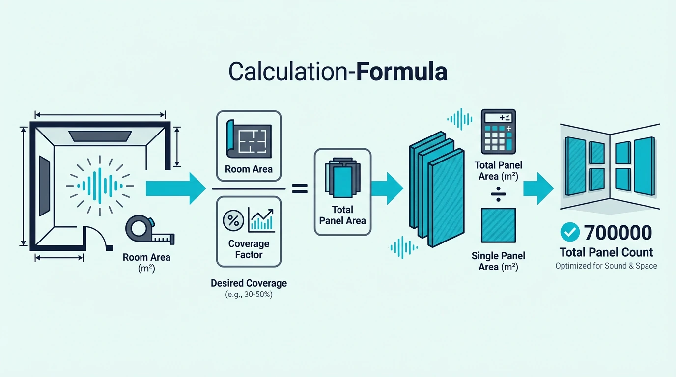 Formula for calculating how many acoustic panels a room needs