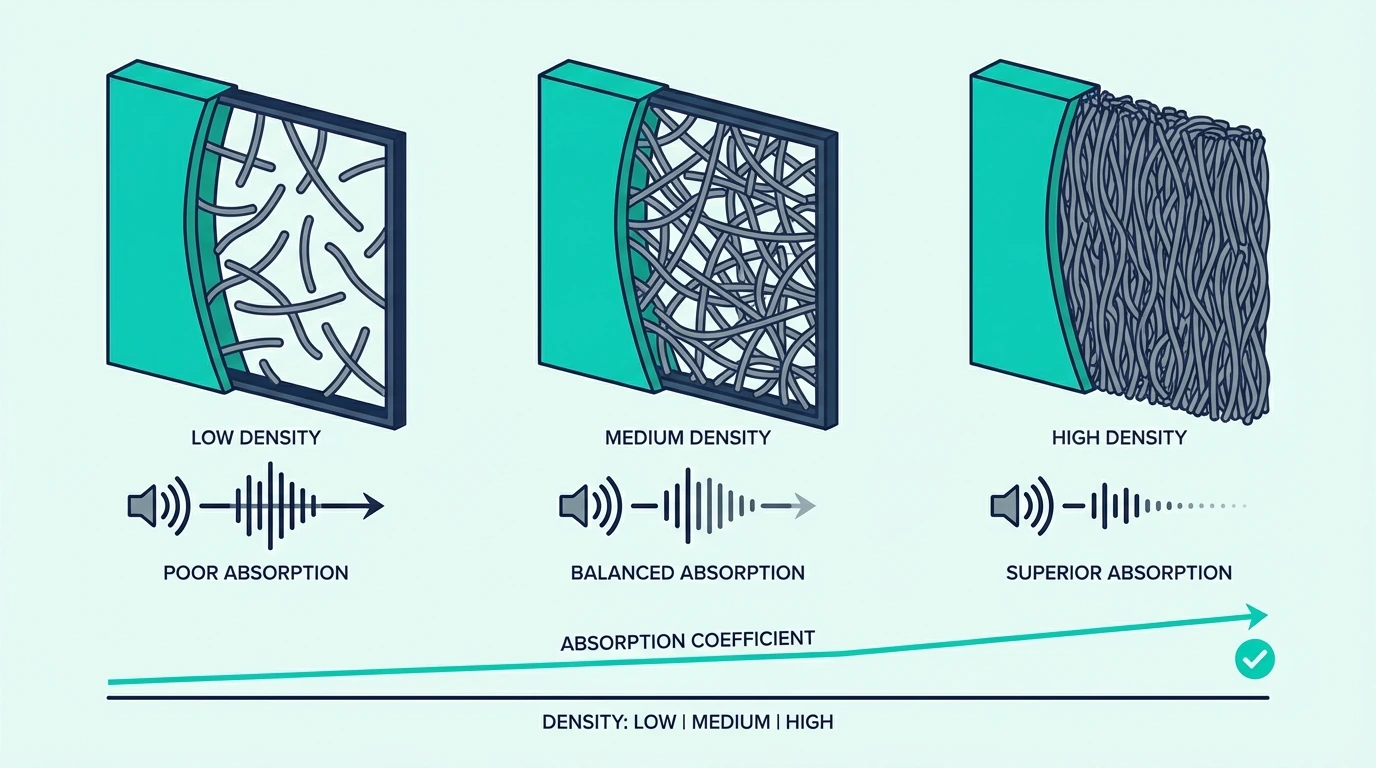 Performance chart for panel density and absorption