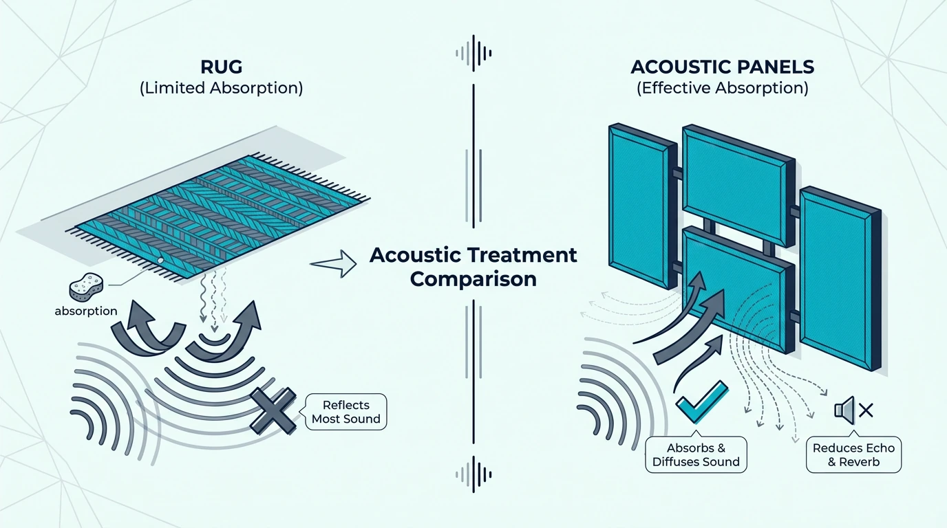 Limitations of rugs as acoustic treatment