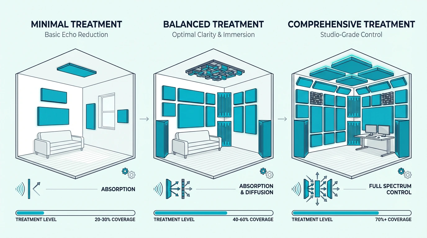Treatment levels from light coverage to full room control