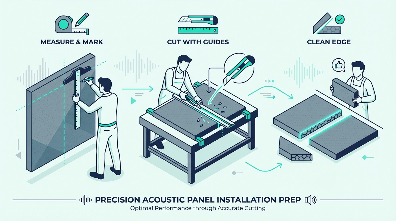 Cutting PET acoustic panels