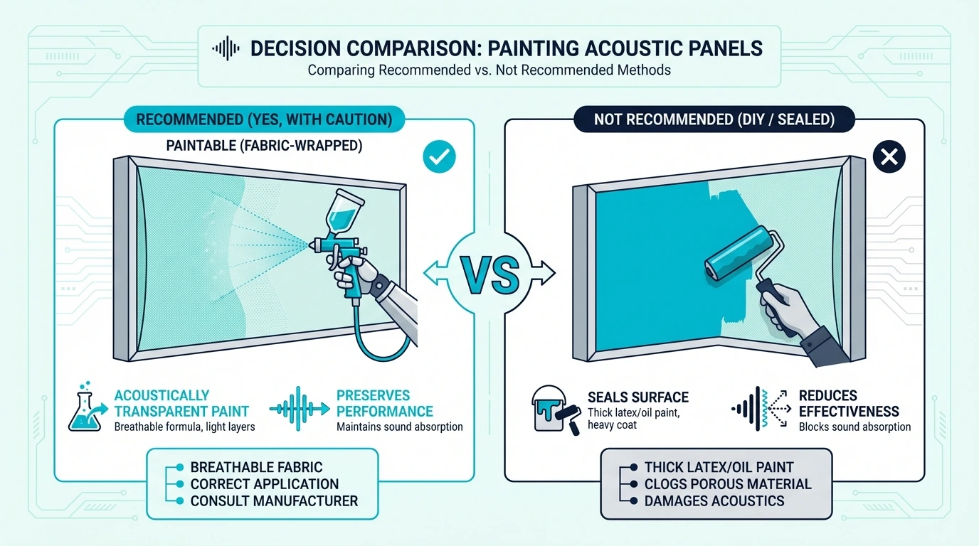 Decision framework for painting acoustic panels