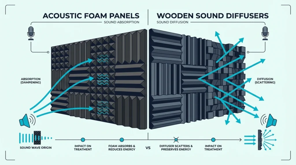 Acoustic foam vs diffuser featured image