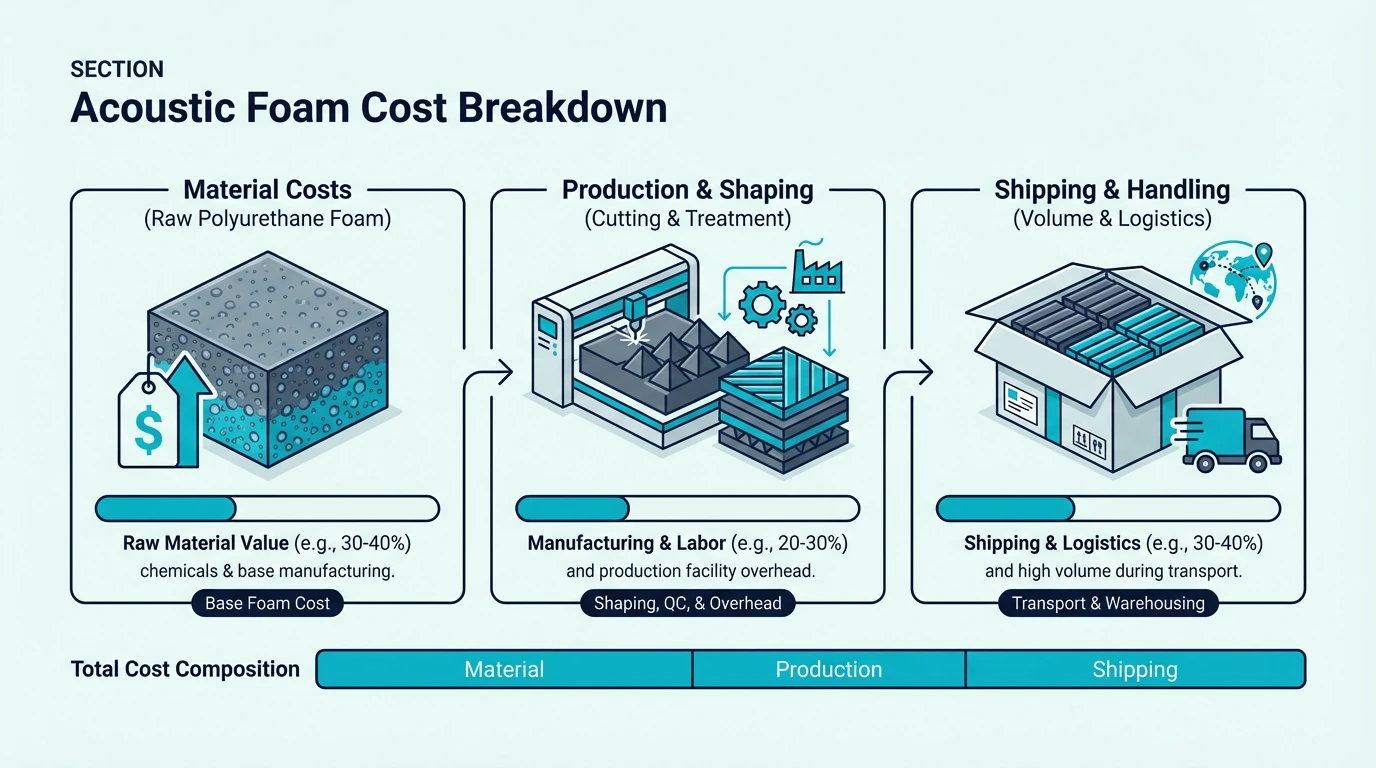 Acoustic foam cost breakdown by treatment option