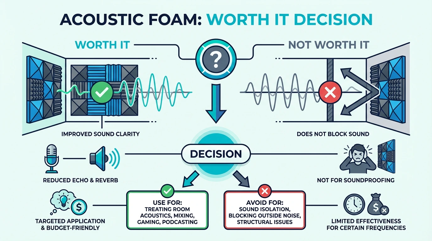 Decision guide for whether acoustic foam is worth it