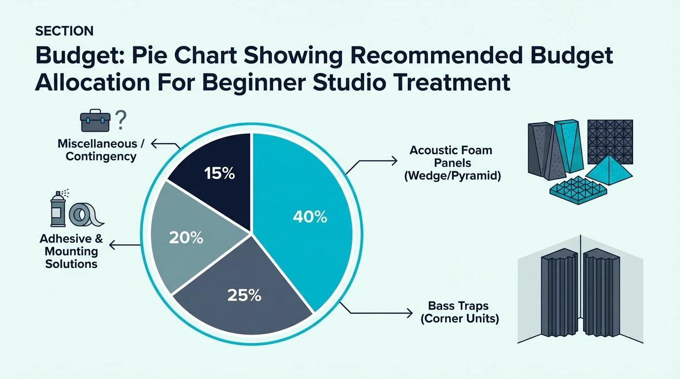 Budget allocation chart for beginner studio acoustic treatment