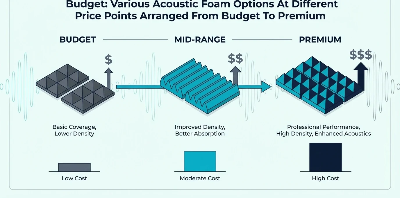 Budget-to-premium acoustic foam options for apartment rooms