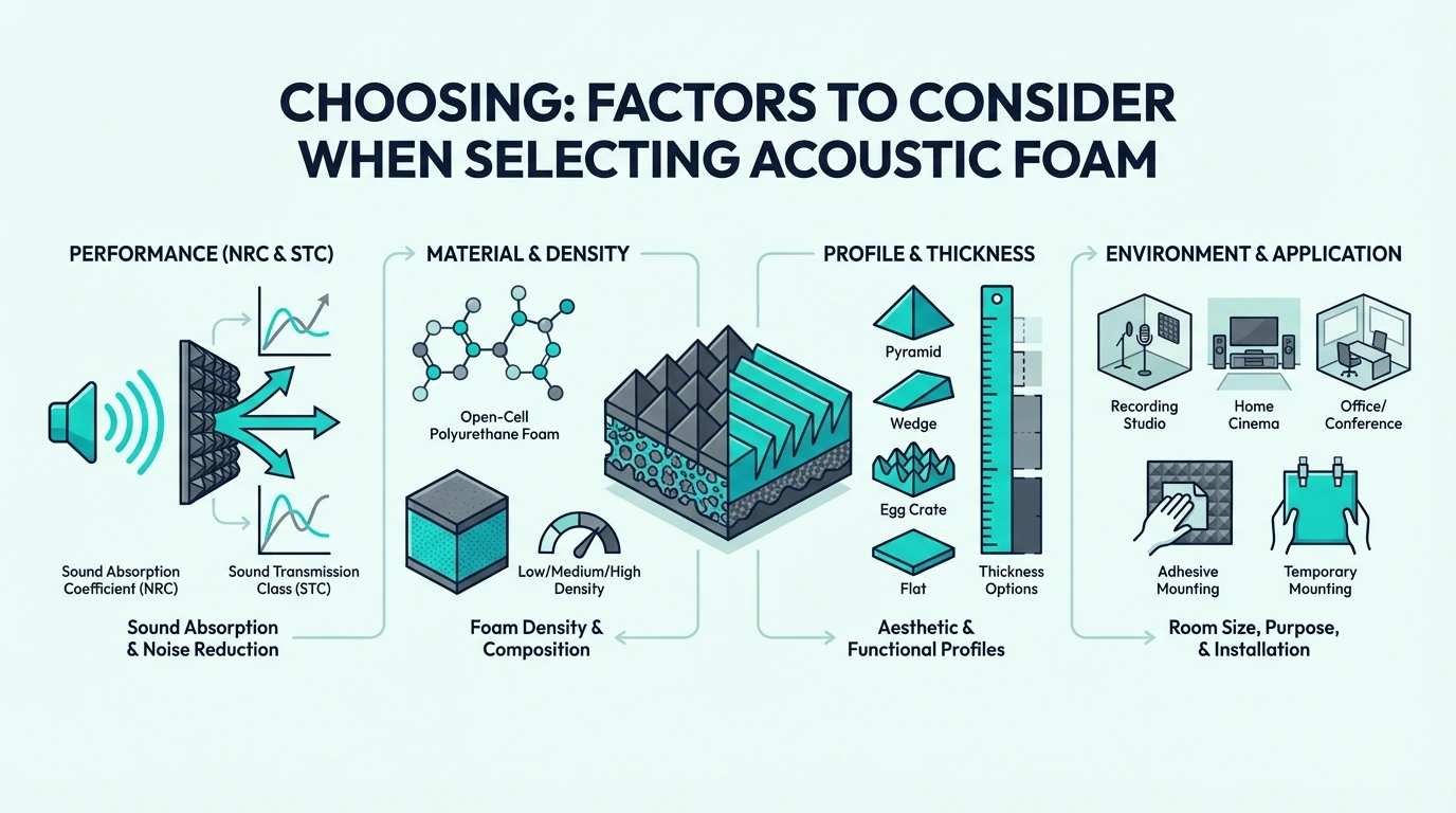 Factors to consider when choosing acoustic foam panels