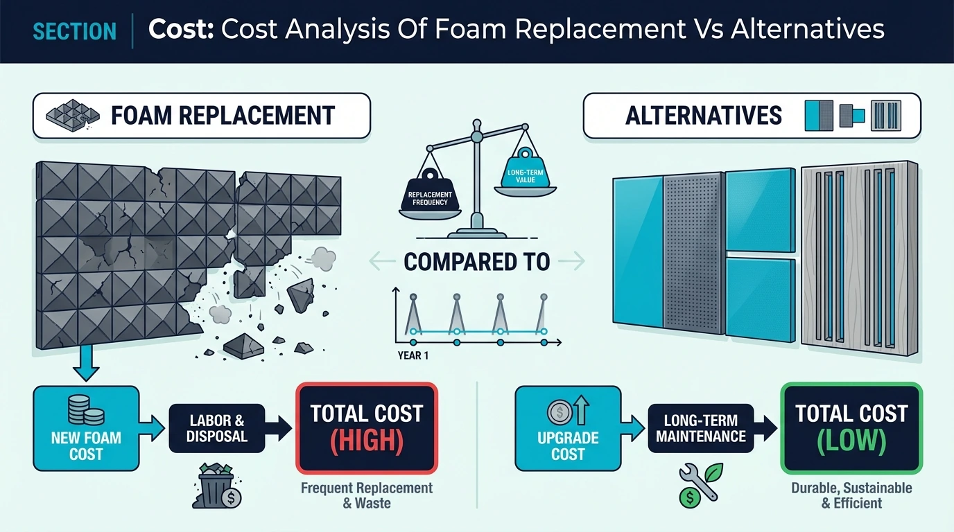 Cost analysis of acoustic foam replacement versus alternatives
