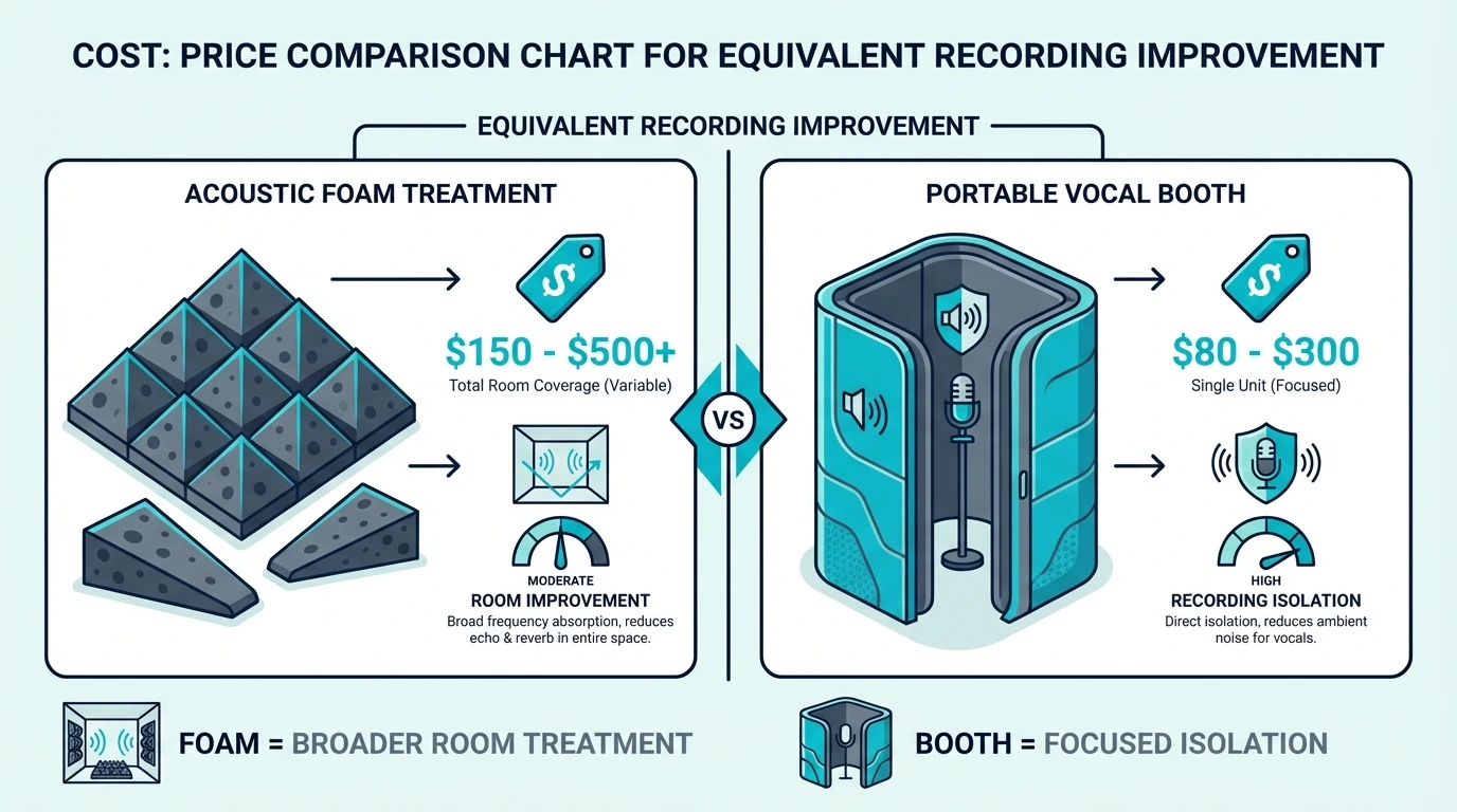Cost comparison chart for equivalent recording improvements