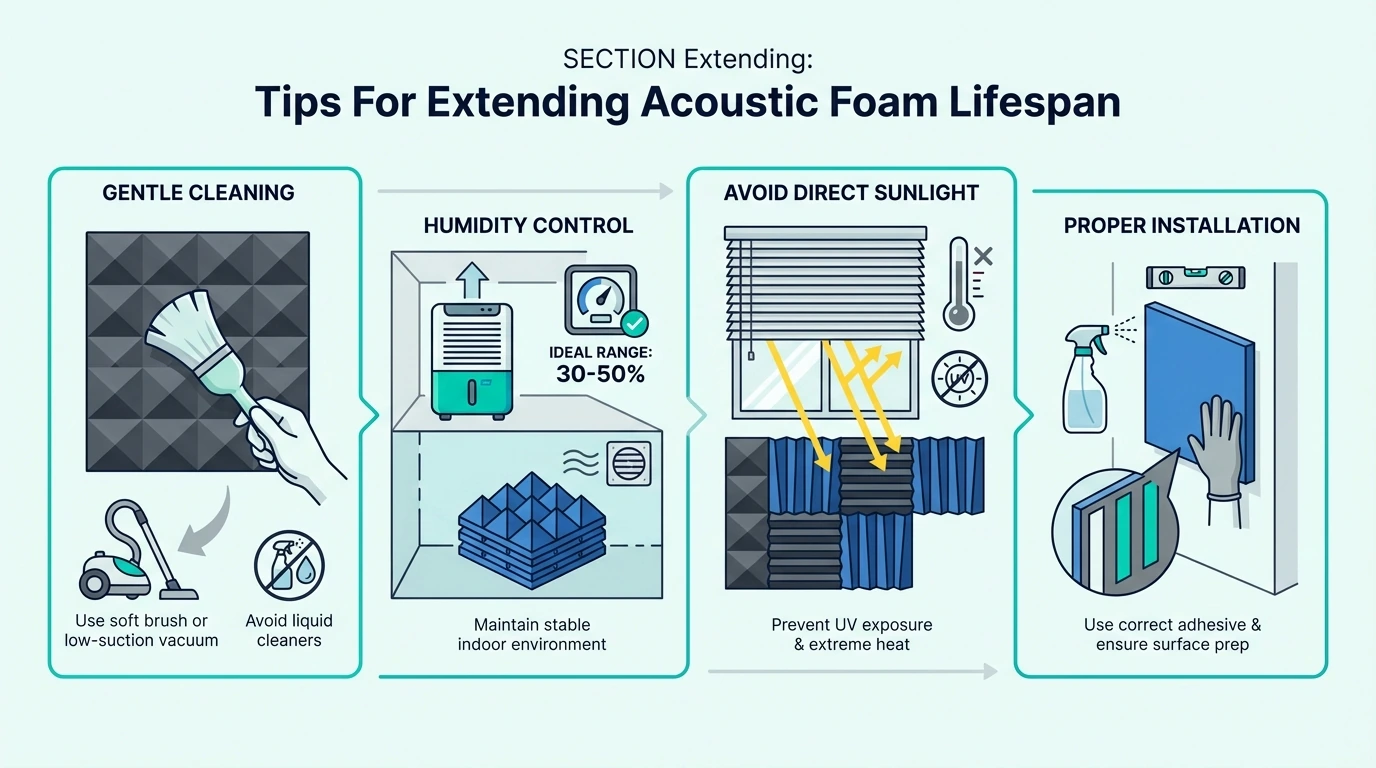 Tips for extending the lifespan of acoustic foam