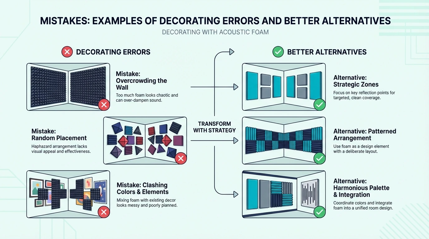 Common acoustic foam decorating mistakes and better alternatives