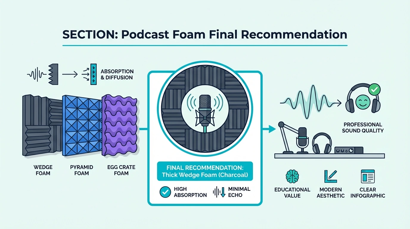 Final recommendation for acoustic foam in podcast rooms