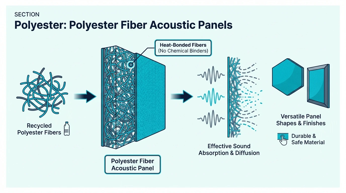 Polyester fiber acoustic panels as a foam alternative