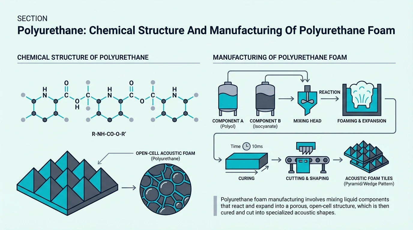 Polyurethane foam structure and manufacturing process