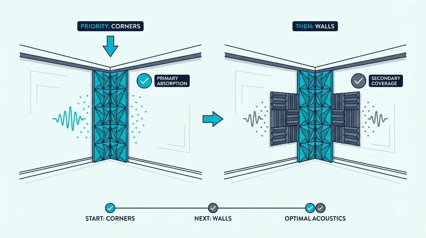 Priority order showing corners before wall treatment