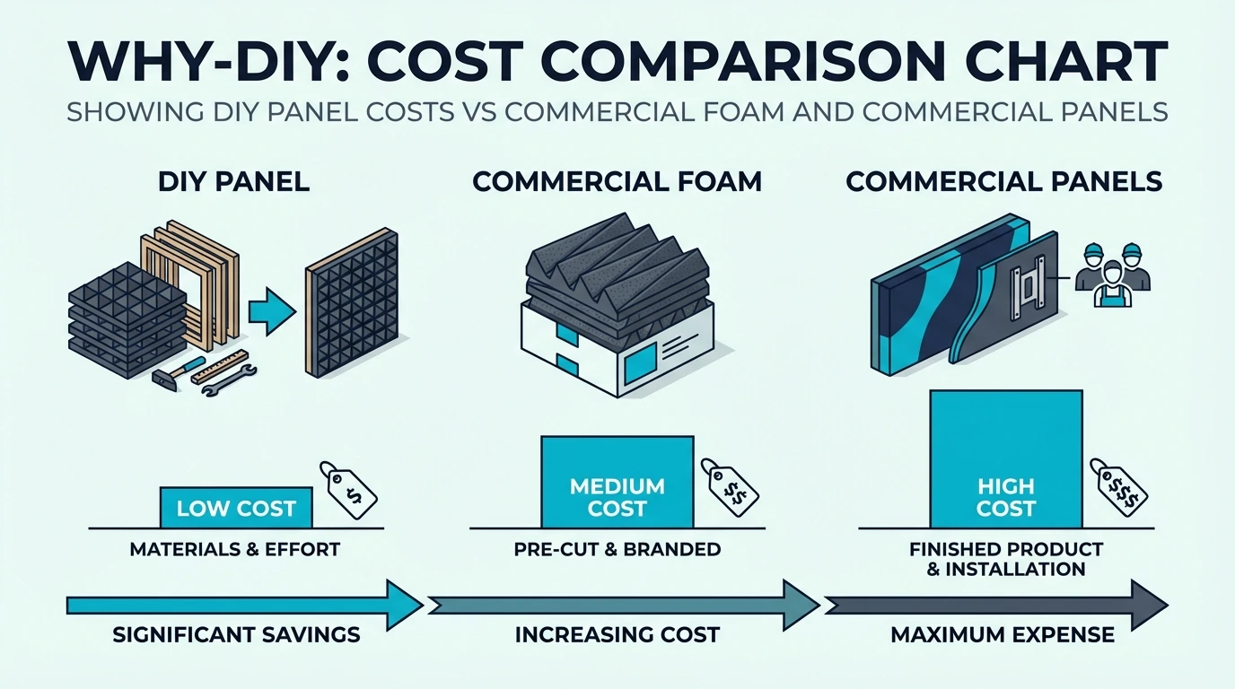 Cost comparison between DIY acoustic panels and commercial foam