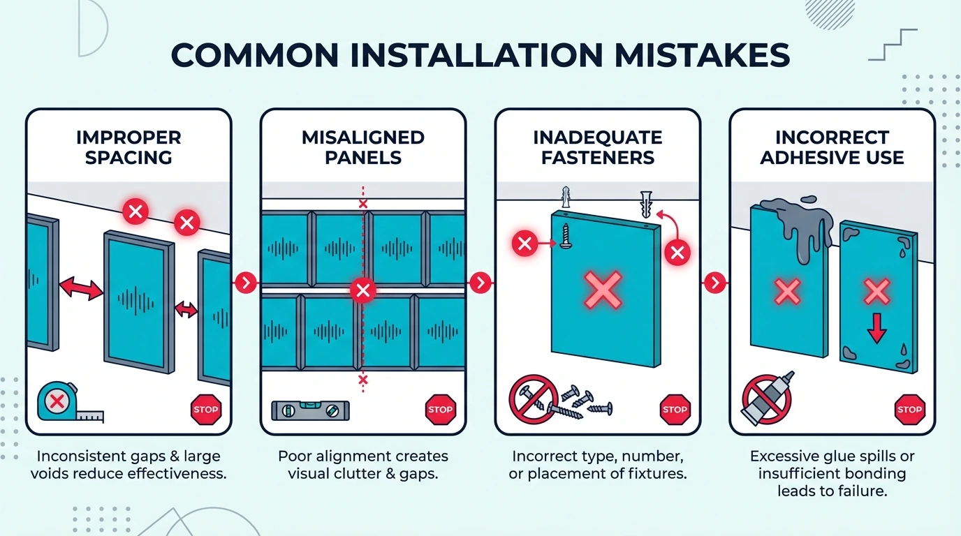 Common mistakes when installing acoustic panels on a ceiling