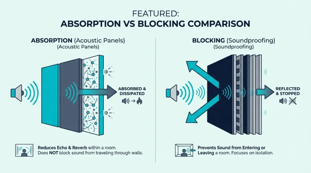 Acoustic Panels vs Soundproofing: Absorb vs Block