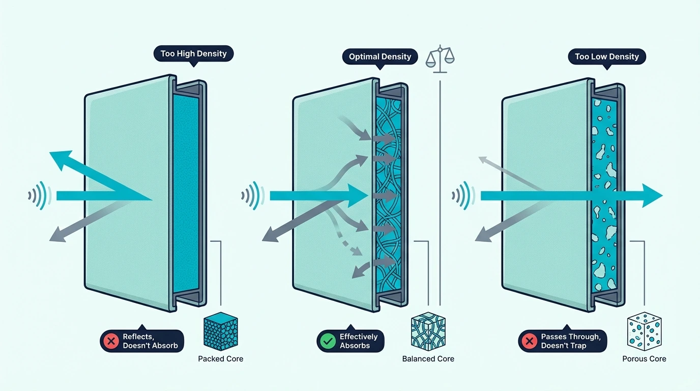 Foam density limits for sound absorption
