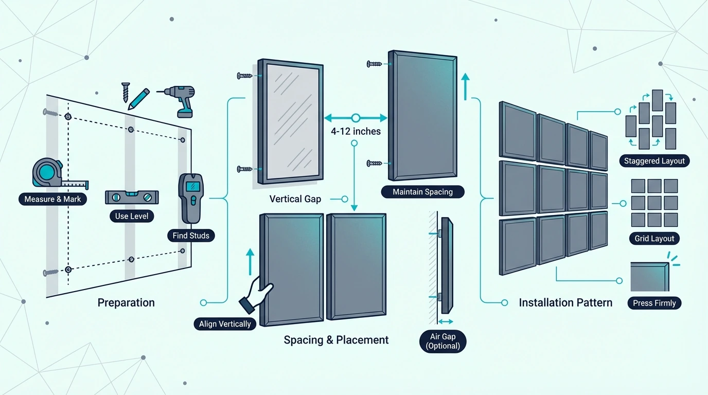 Installation tips for spacing acoustic panels
