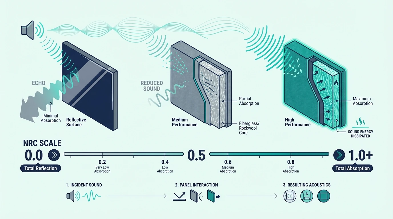 NRC scale for acoustic panel absorption ratings