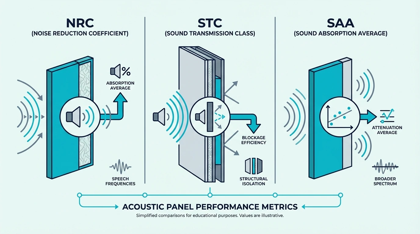 Comparison of NRC, STC, and SAA acoustic ratings